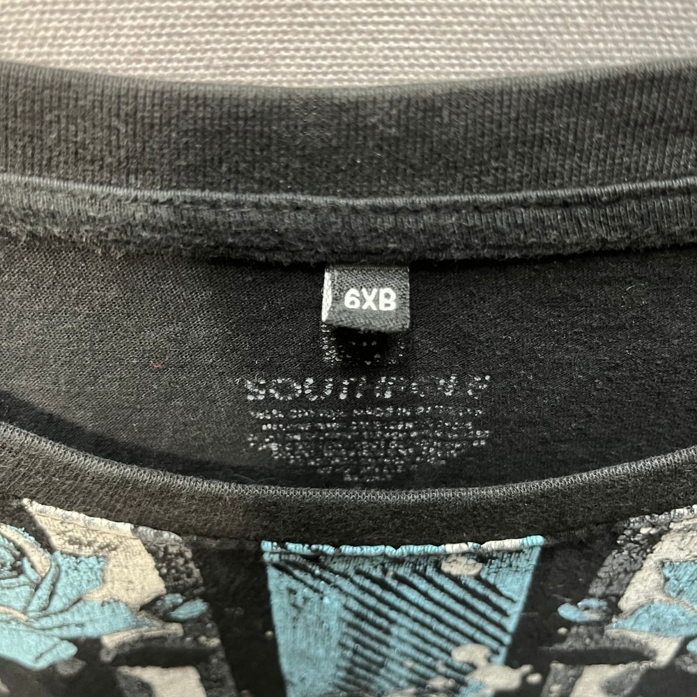 Southpole Mens Panther Rose Graphic T-Shirt Black Blue Y2K Streetwear 6XB - Picture 4 of 6